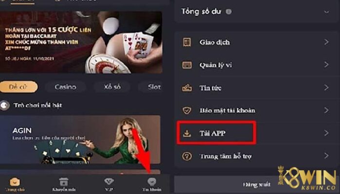 Hướng dẫn cách tải app K8 về điện thoại Android
